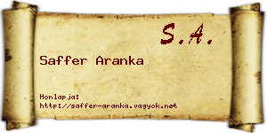 Saffer Aranka névjegykártya