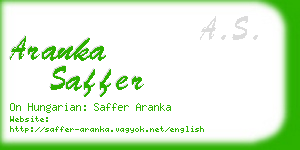 aranka saffer business card